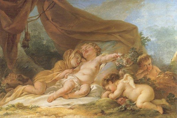 Nicolas-rene jollain Sleeping Cupid china oil painting image